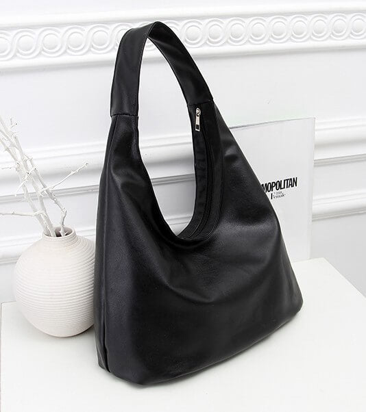 Simple Black Shoulder Bag