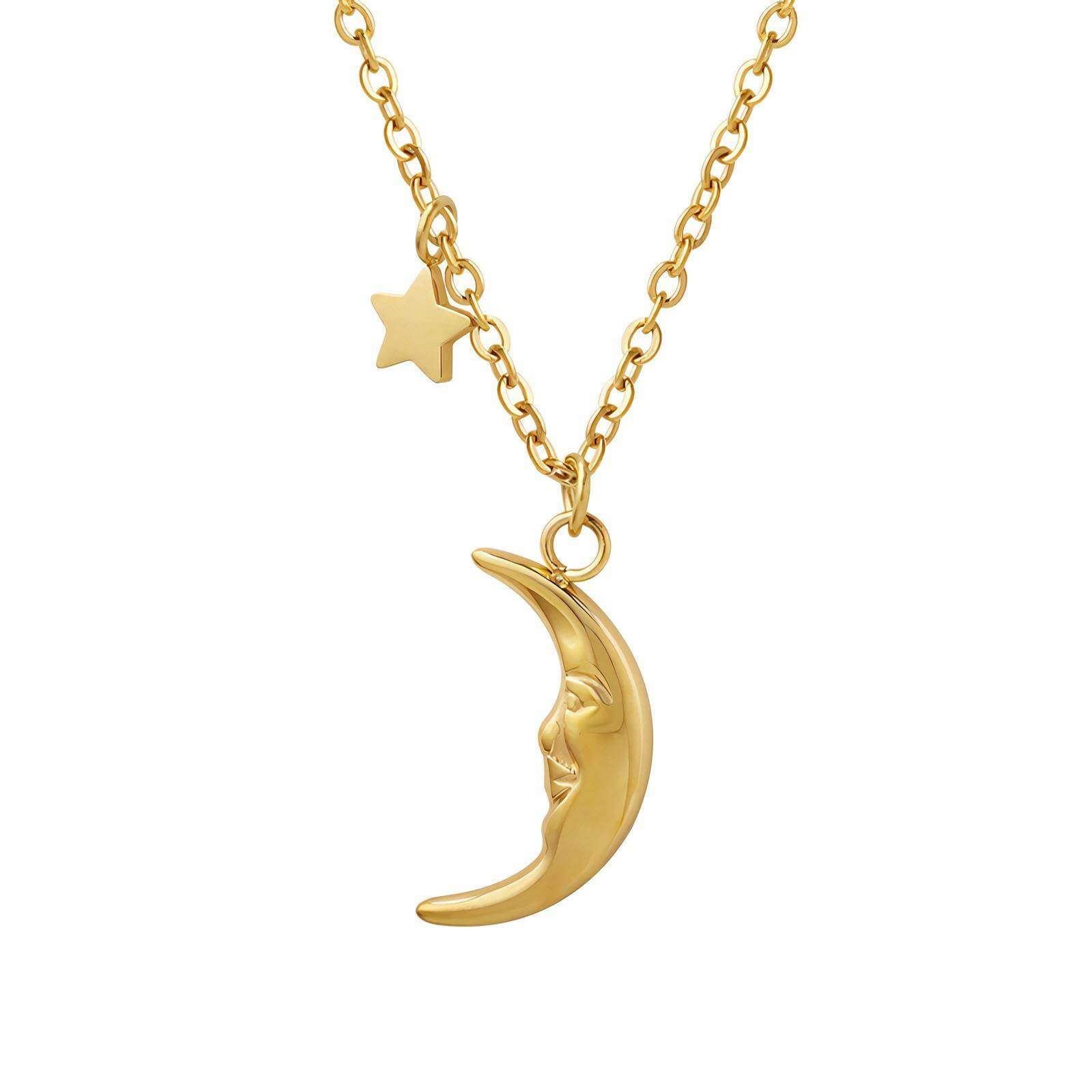 18k Gold Crescent Moon Necklace