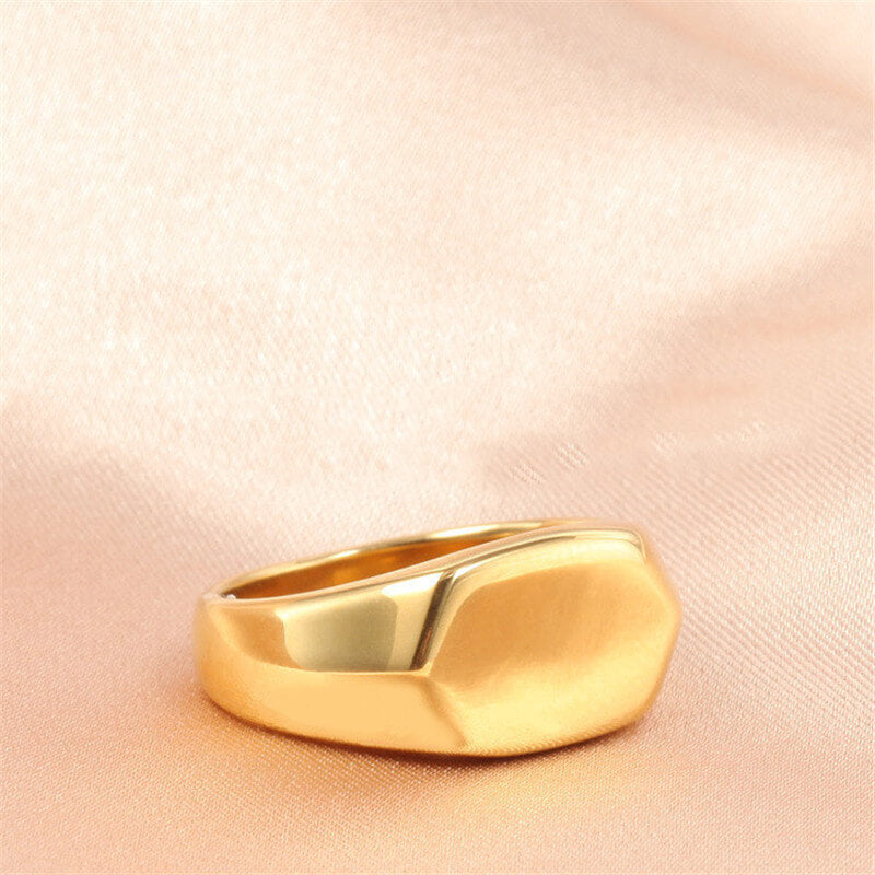 Polygonal Gold Signet Ring