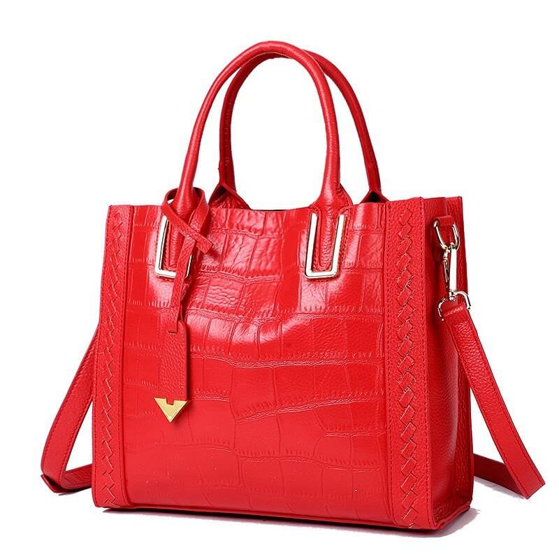 Crocodile Pattern Leather Tote