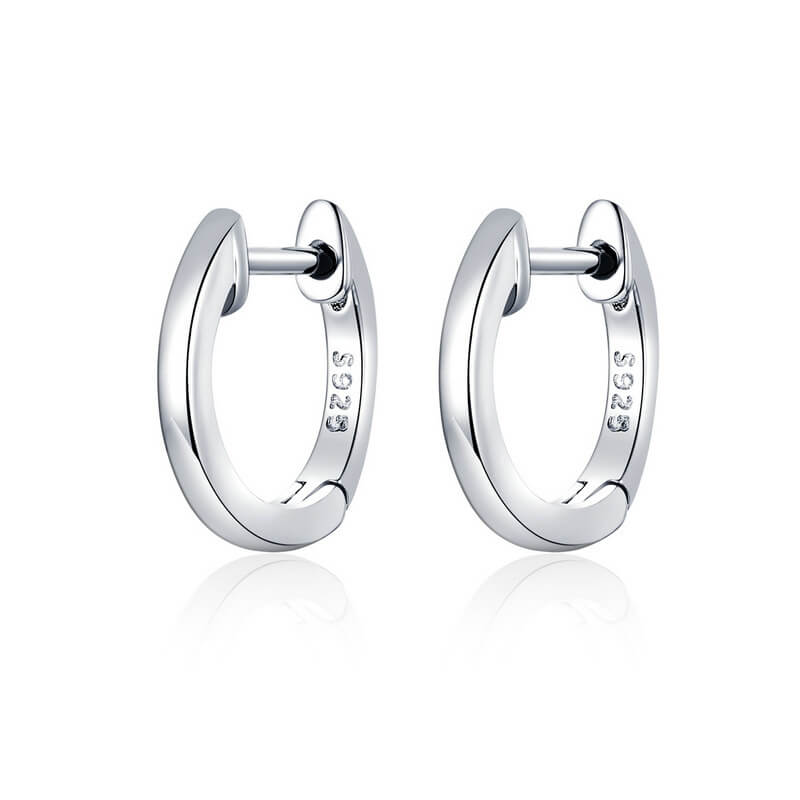 Minimalist Hoop Earrings Silver