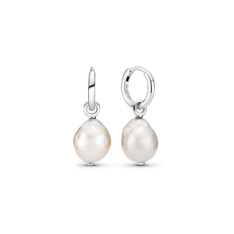 A pair of freshwater pearl earrings