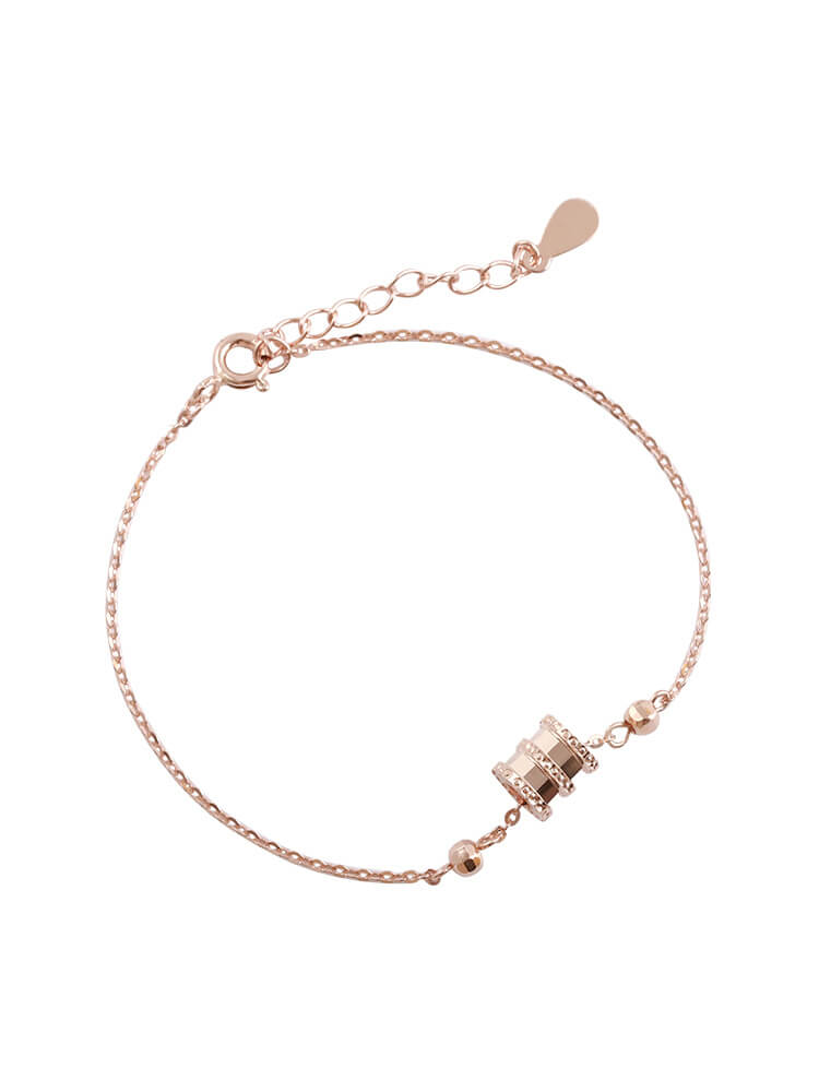 Beaded Rose Gold Chain Bracelet