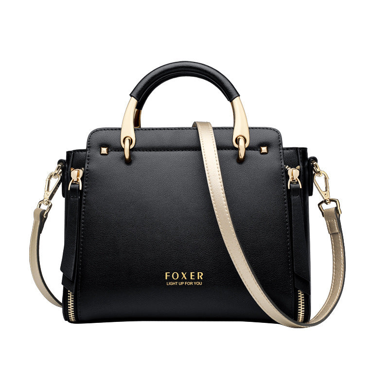 Contrast Leather Handbag