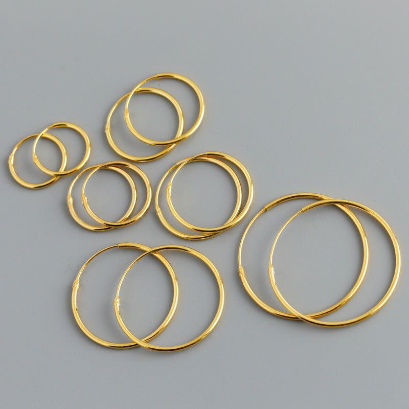 Gold Minimalist Thin Hoop Earrings