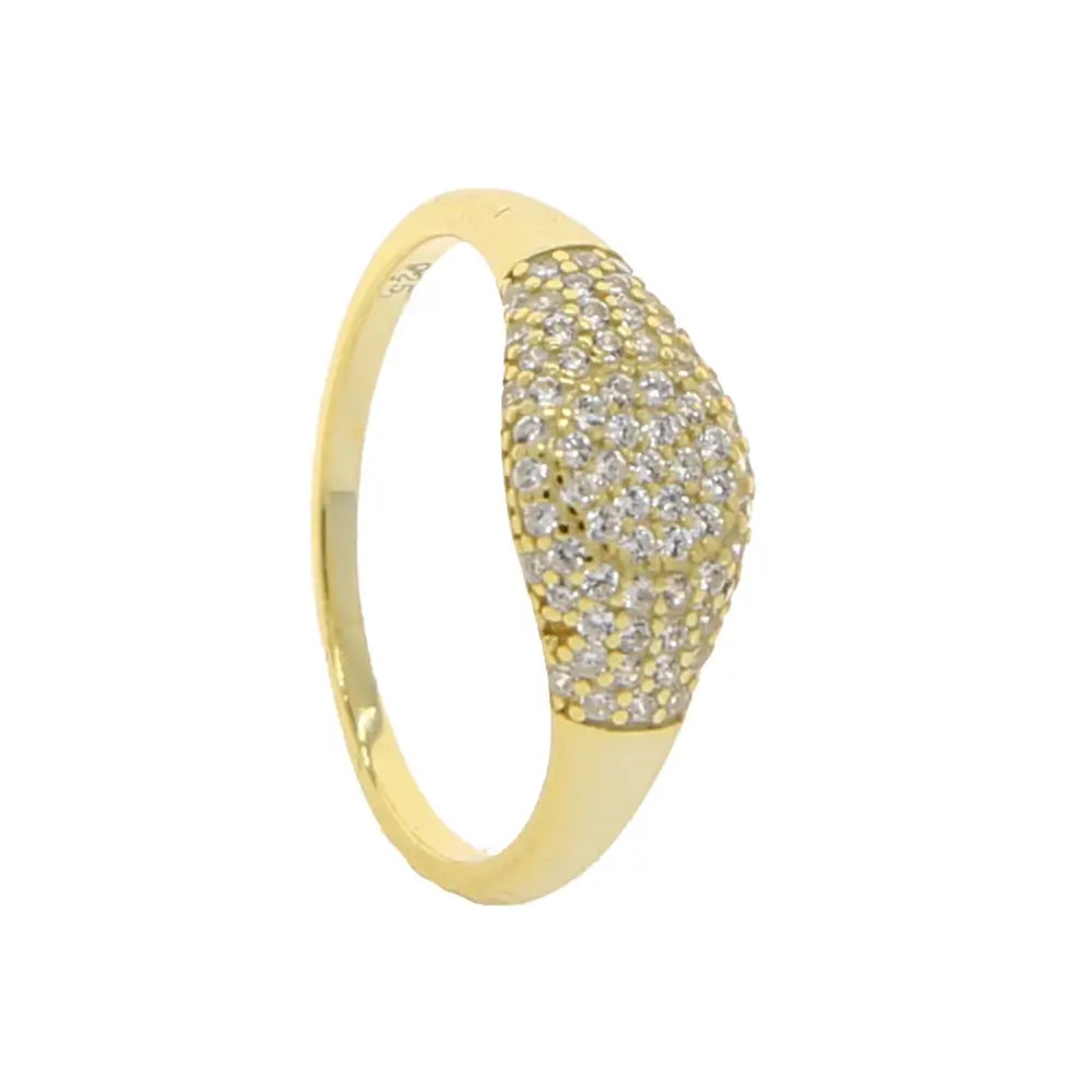 Gold Pave Diamond Dome Ring