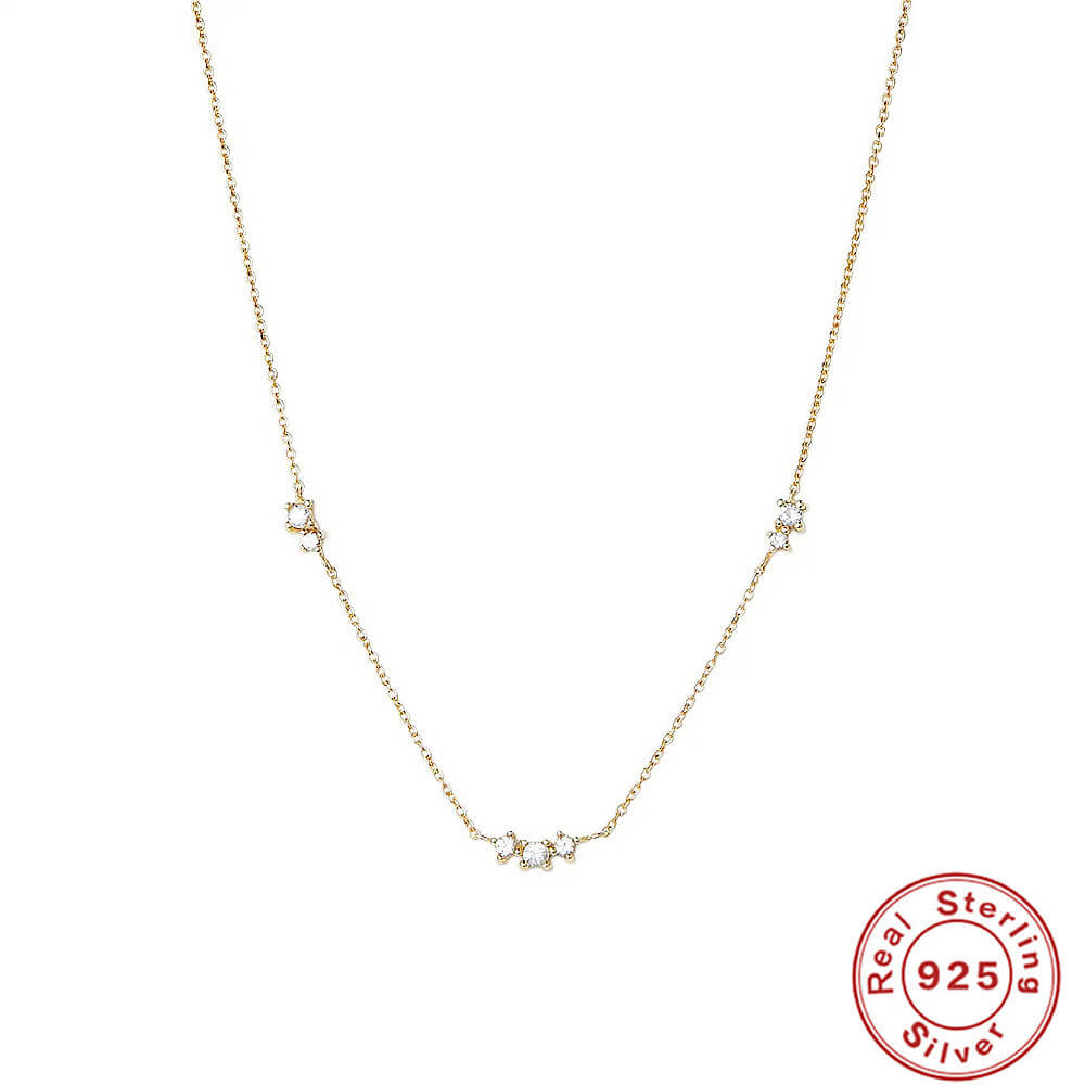 3 Diamond Necklace Gold