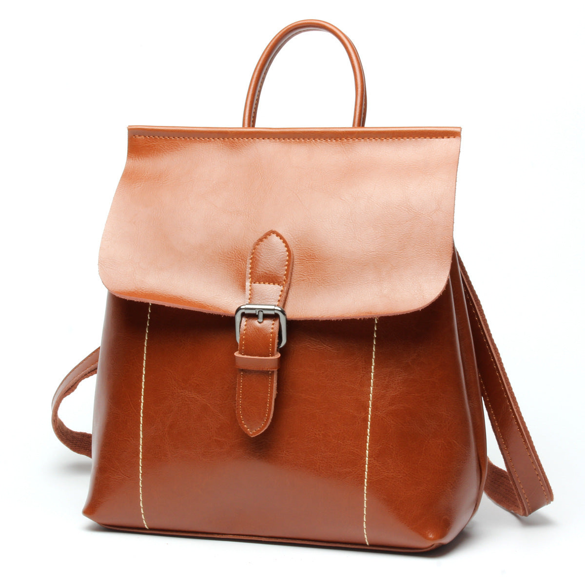 Wax leather backpack