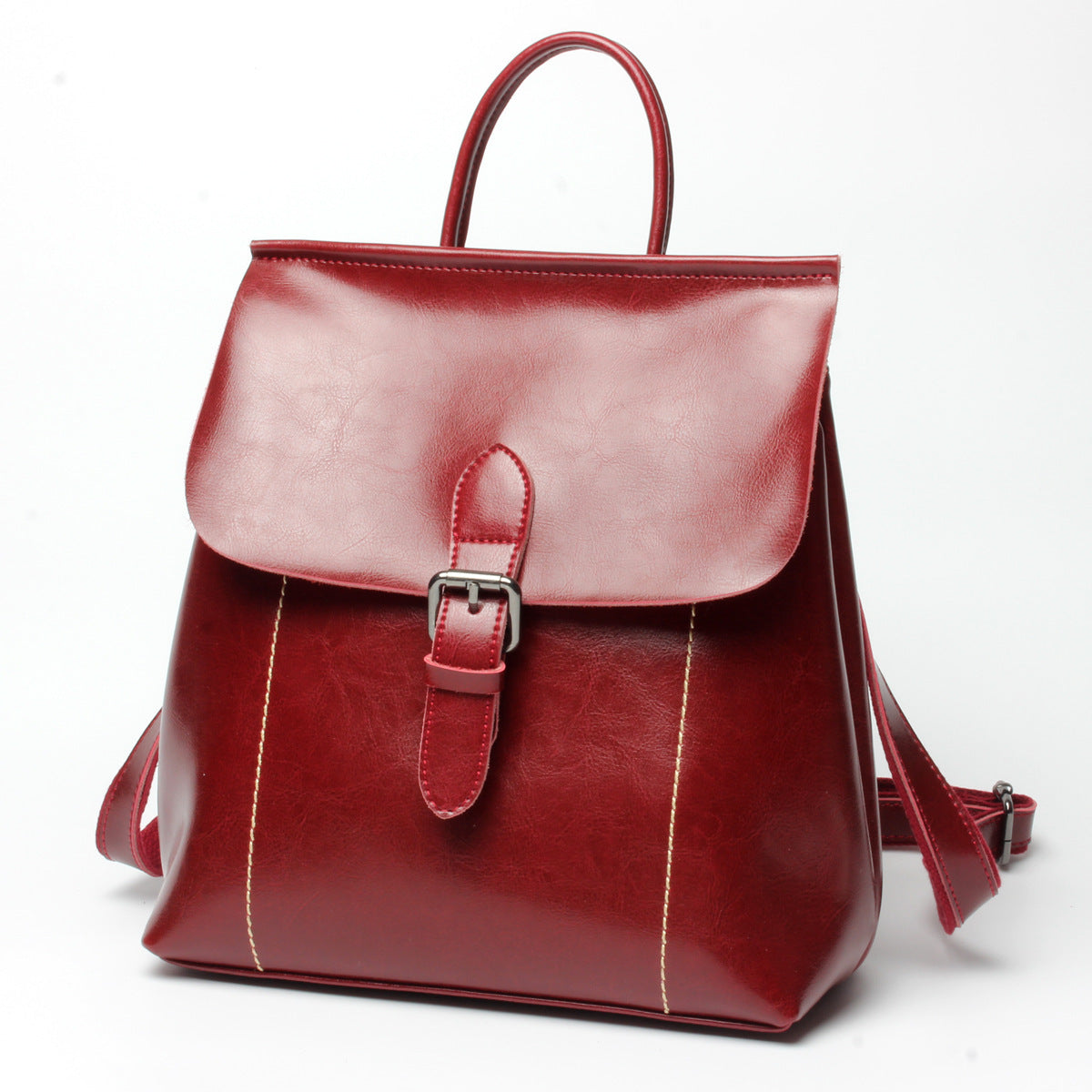 Wax leather backpack