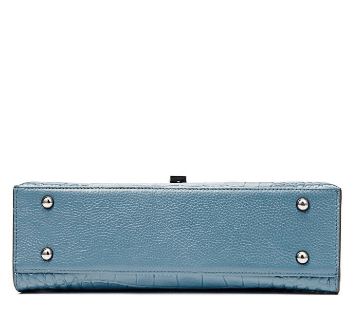 Blue leather shoulder bag