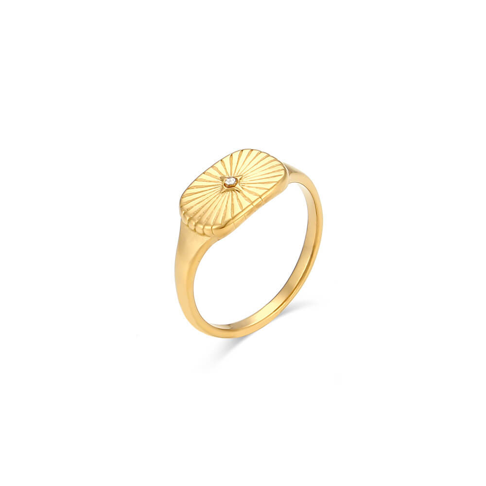 Zircon Sun Signet Ring