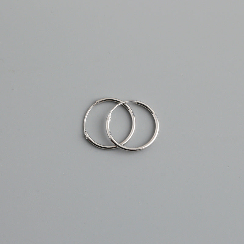 Silver Minimalist Thin Hoop Earrings