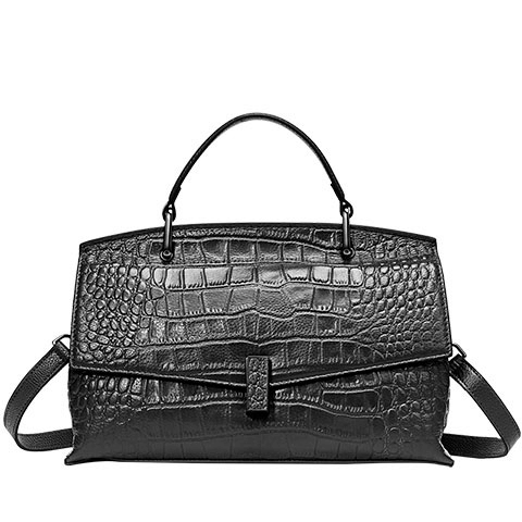 Black leather shoulder bag