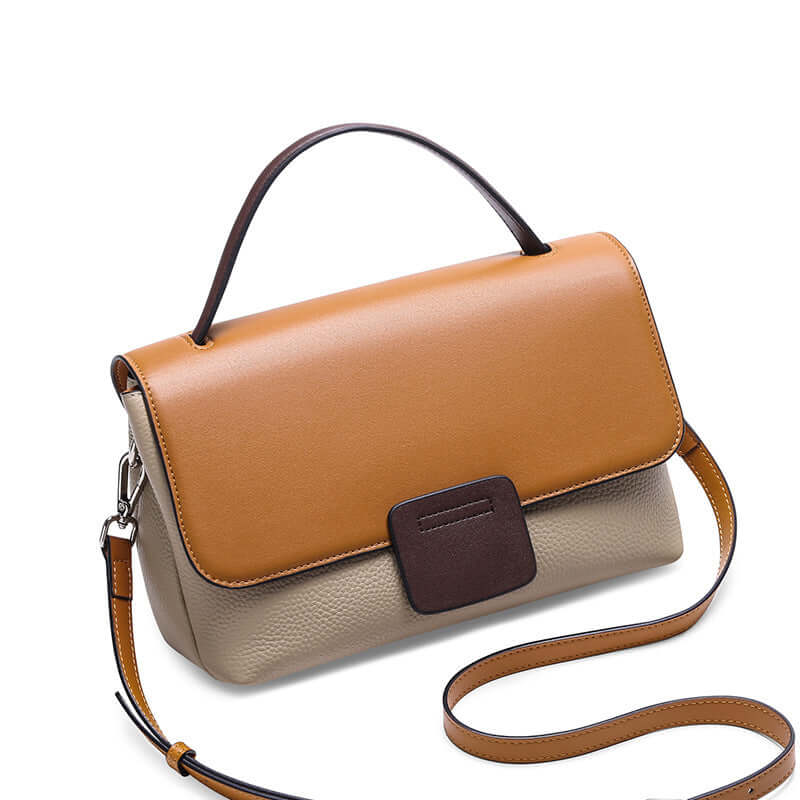 Two toned Caramel Leather Bag