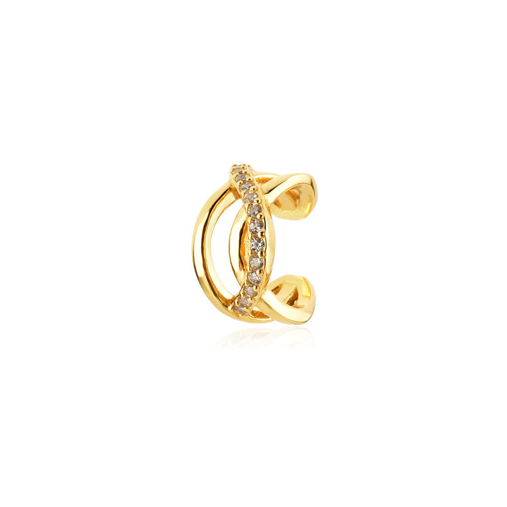 Gold Zircon Ear Cuff Earrings