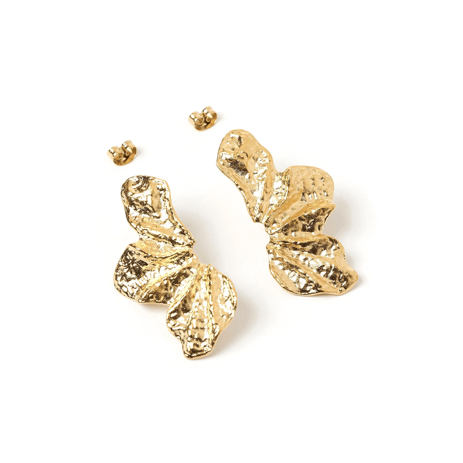 A pair of gold earrings