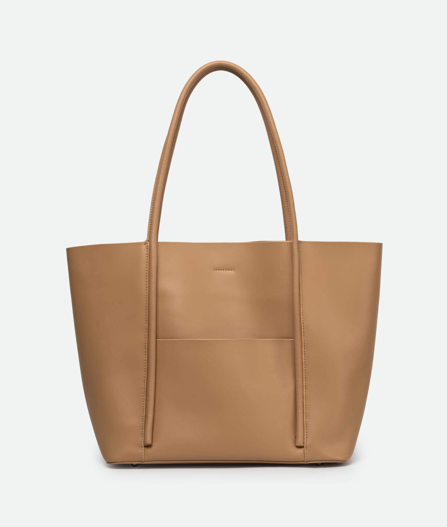 Brown leather tote bag