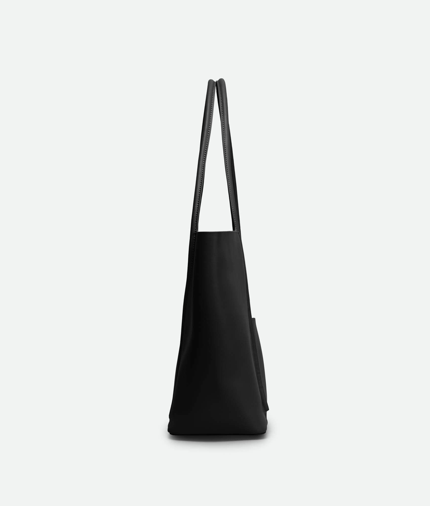 Black leather tote bag