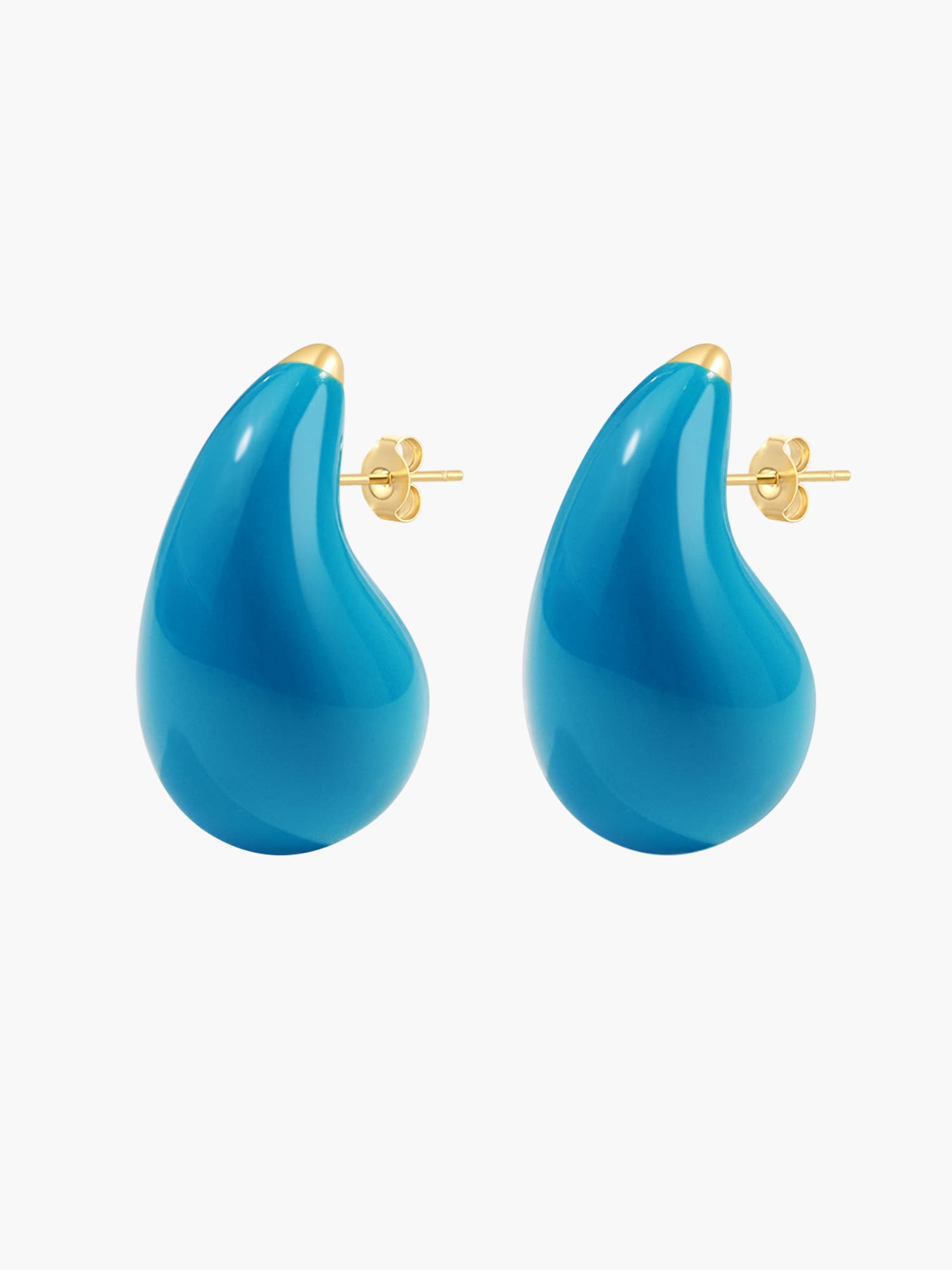 Blue Enamel Drop Earrings
