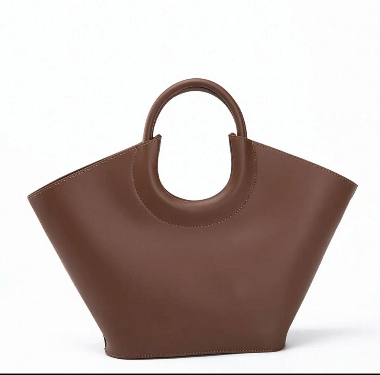 Brown handbag on a white background