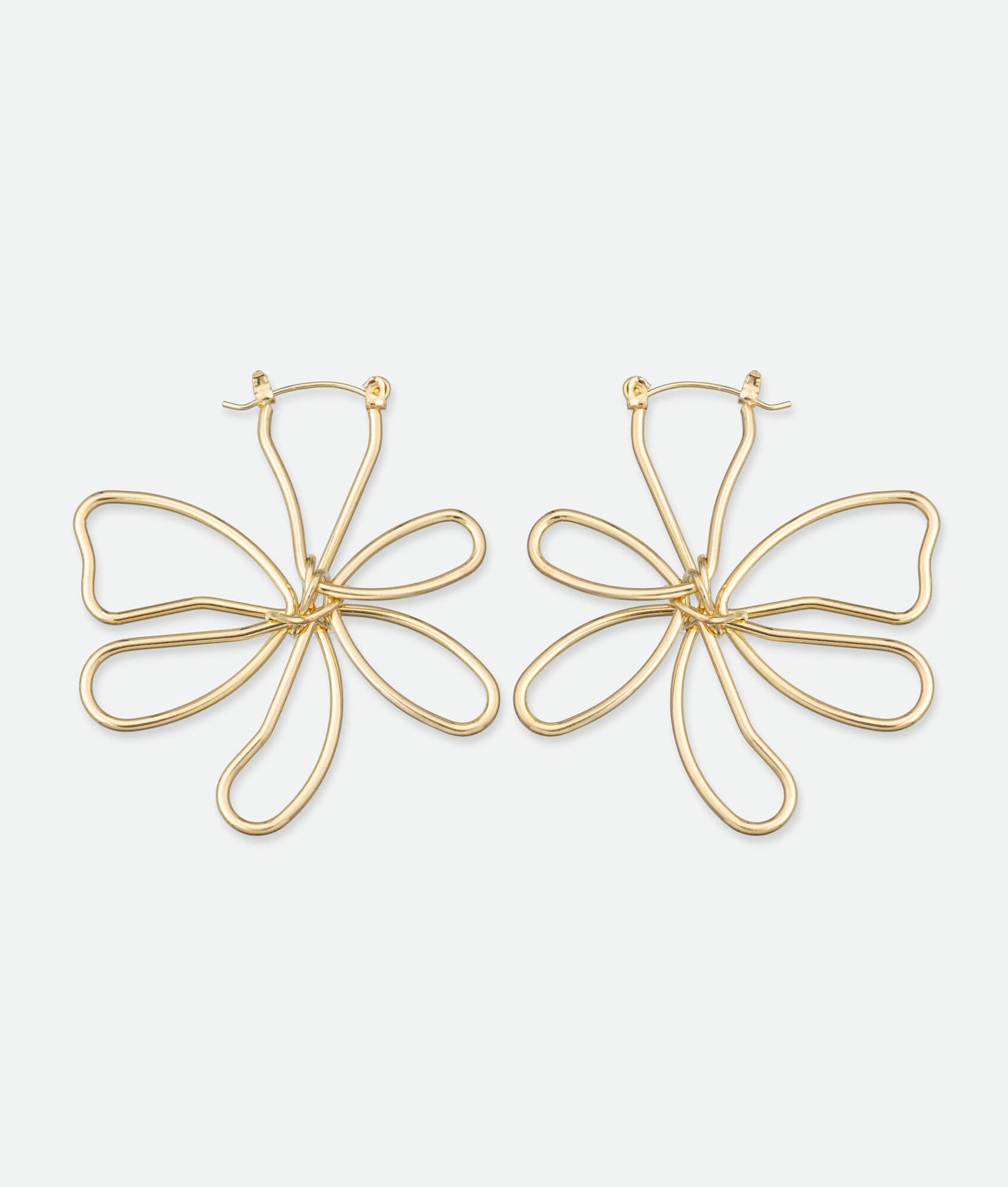 18k gold big flower earrings