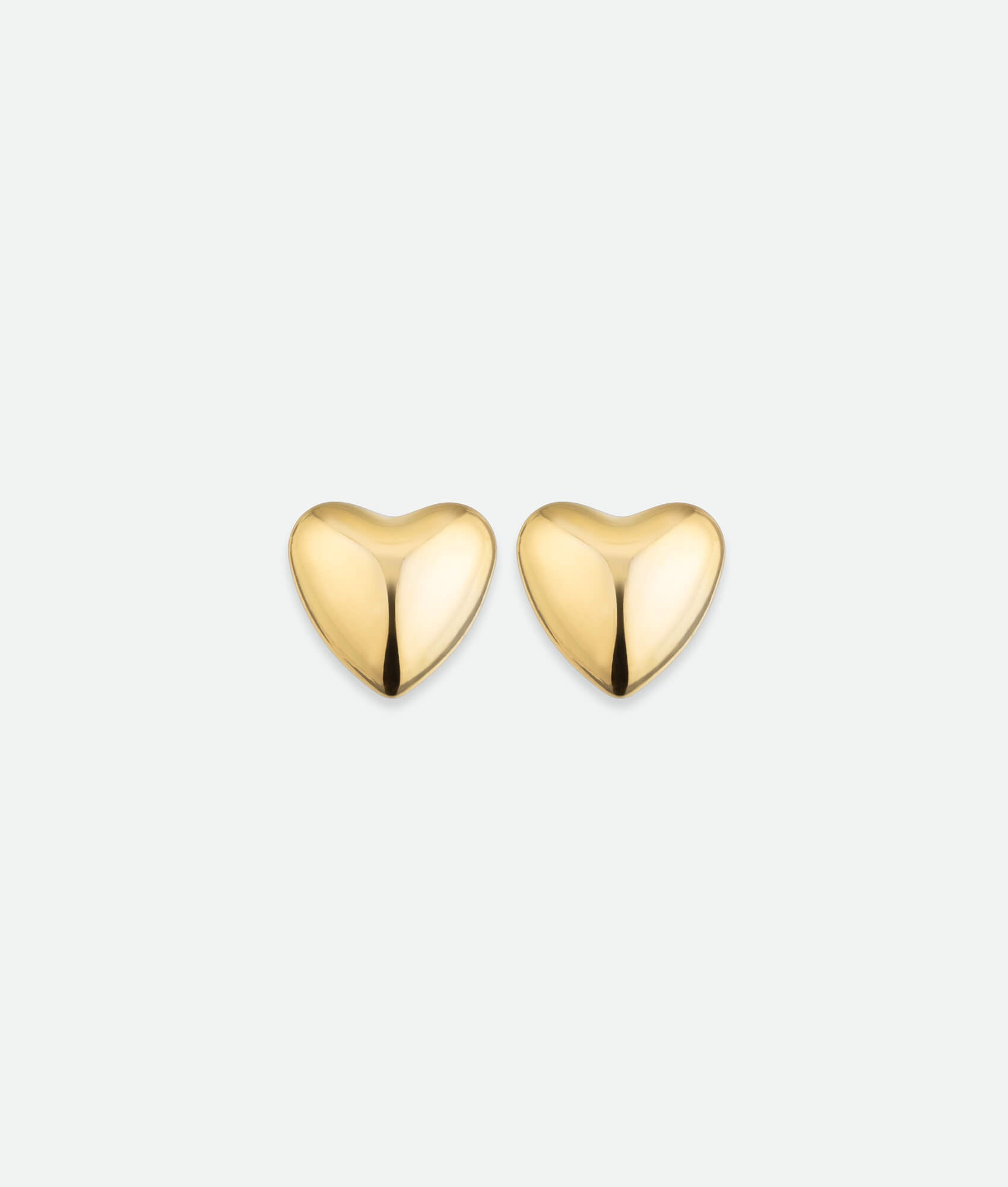 Gold Heart Stud Earrings