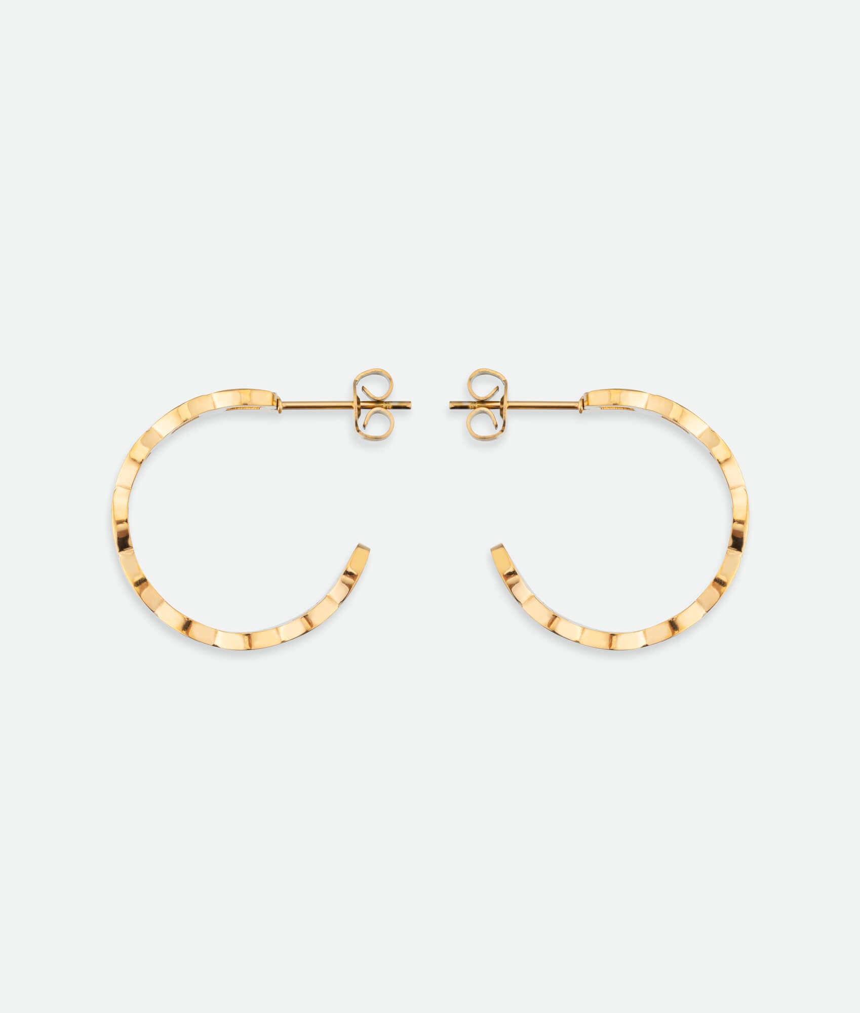 Gold link chain hoop earrings