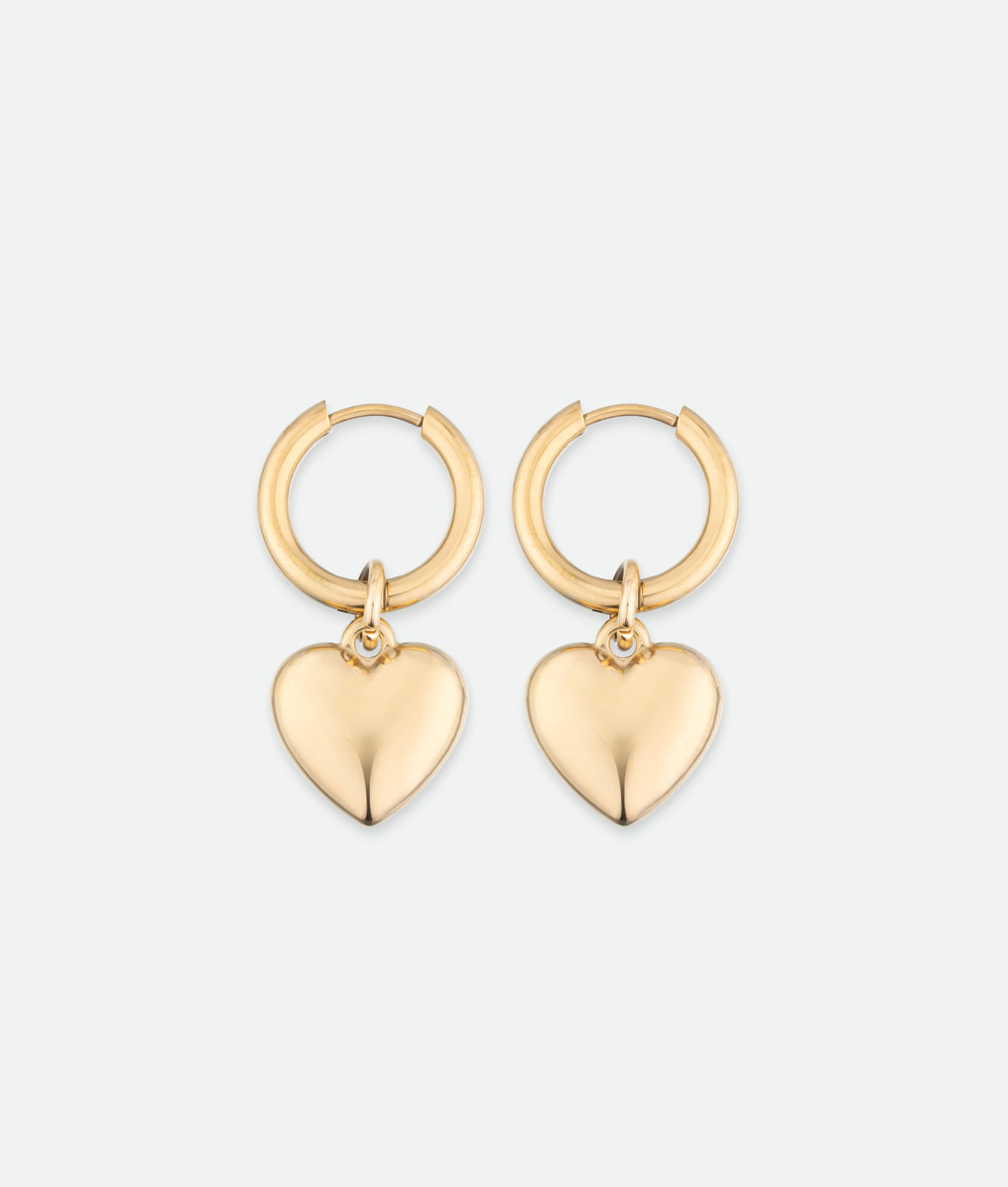 14k Gold Heart Charm Earrings