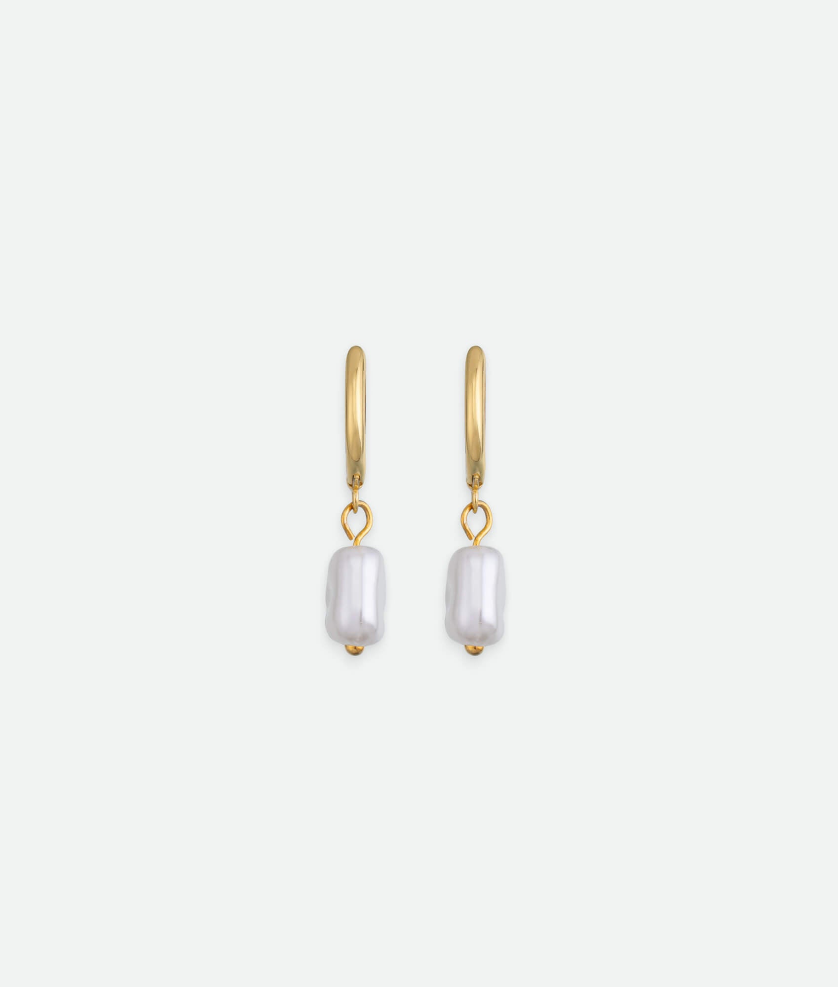 Pearl Charm Hoop Earrings