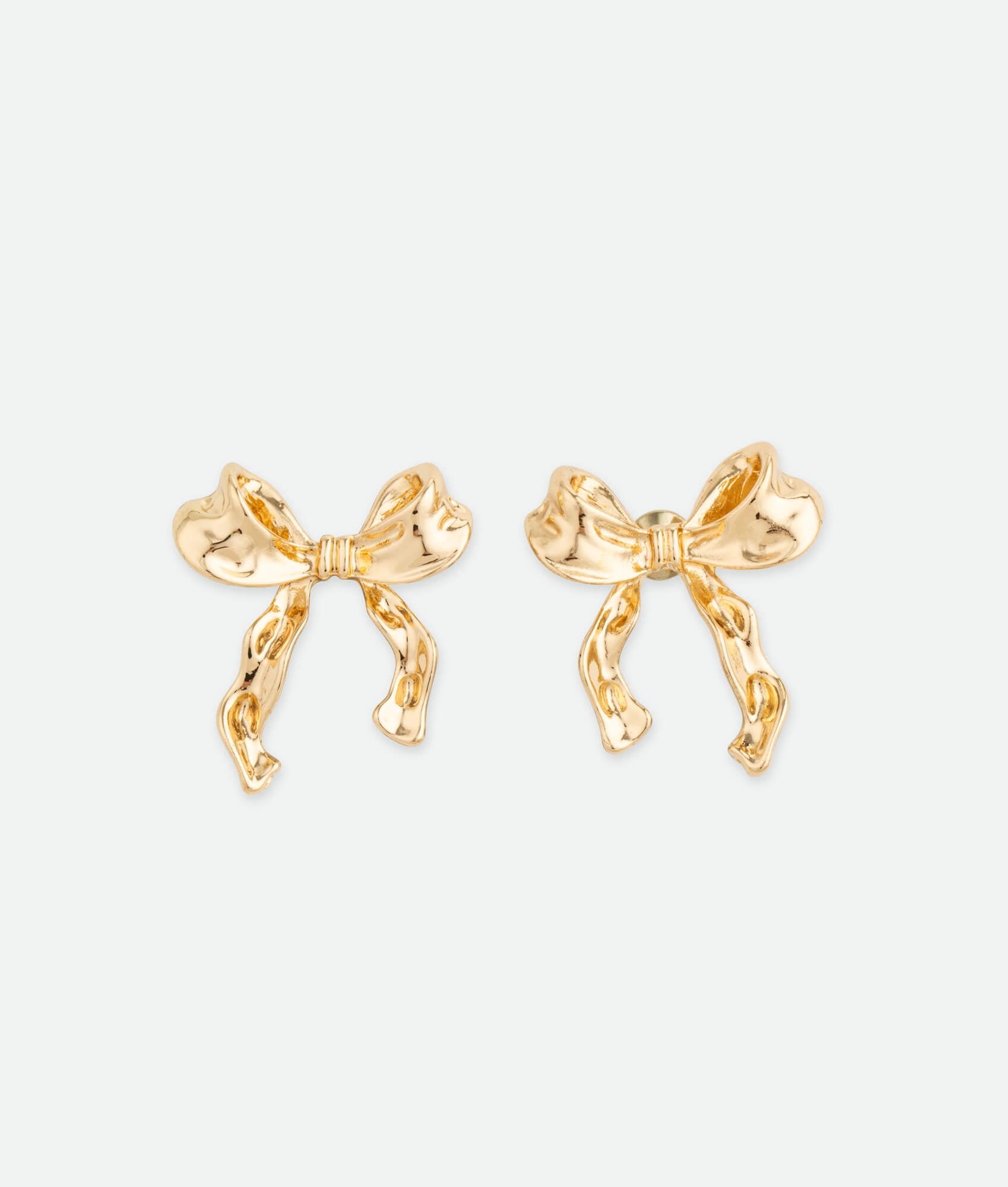 Gold bow earrings