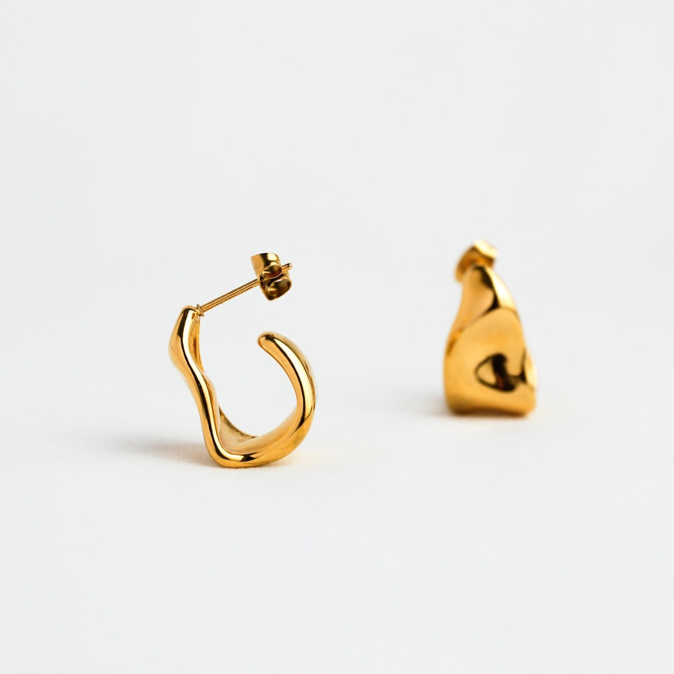 Gold Melting Hoop Earrings