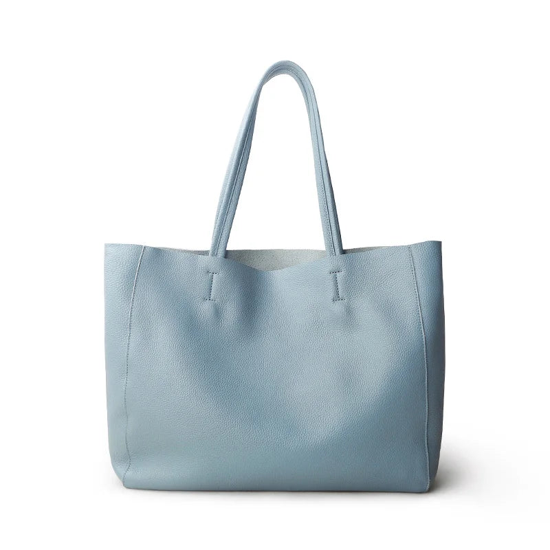 Valentina Perla Large tote in Linen Blue