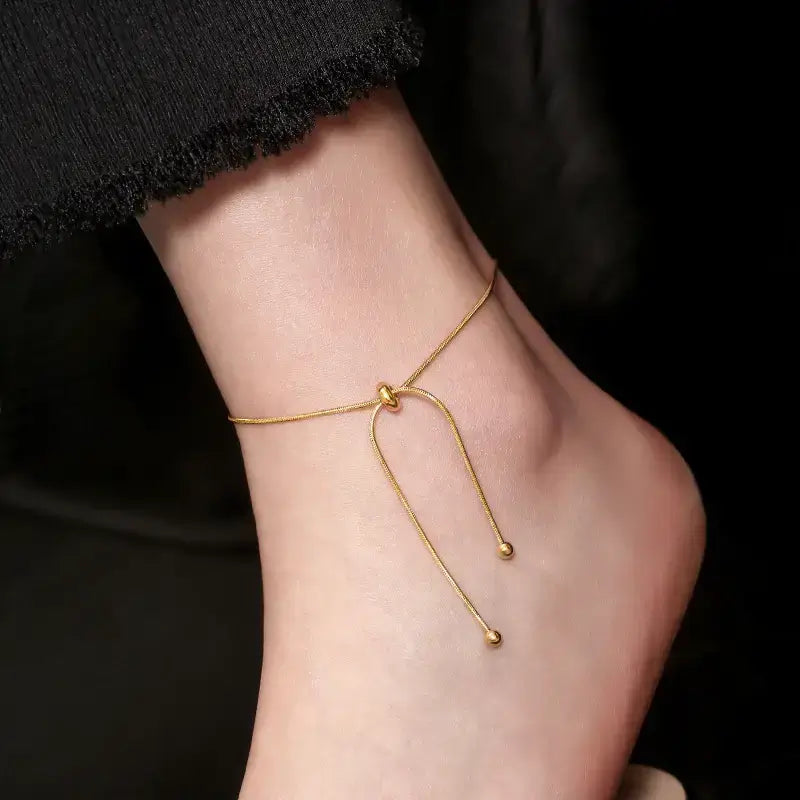 Gold rope anklet