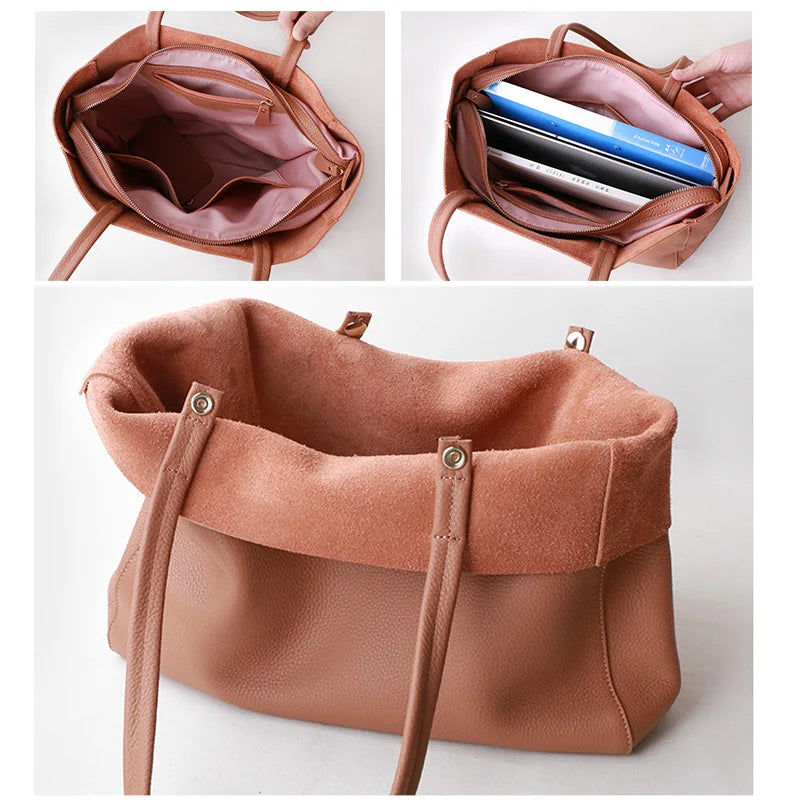 Valentina Perla Large tote in Biscuit, detail