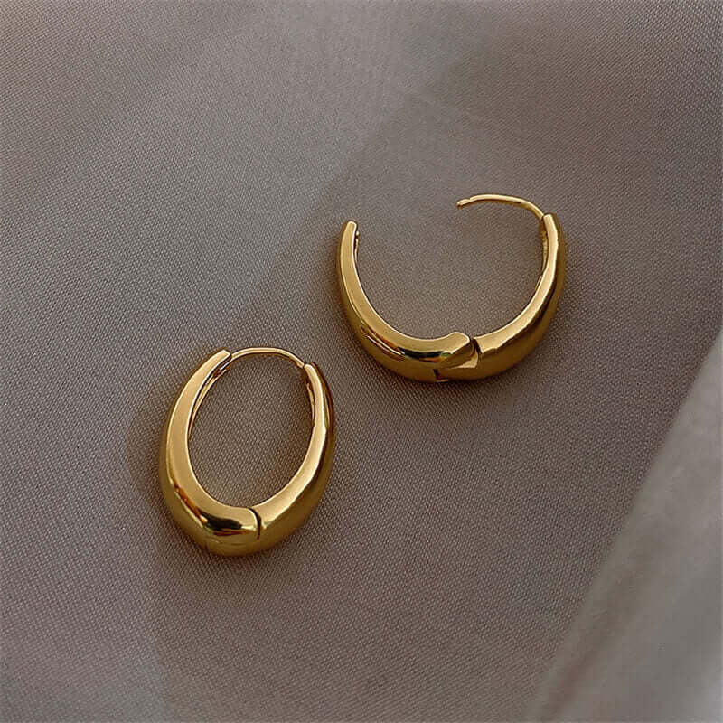 A pair of gold hoops