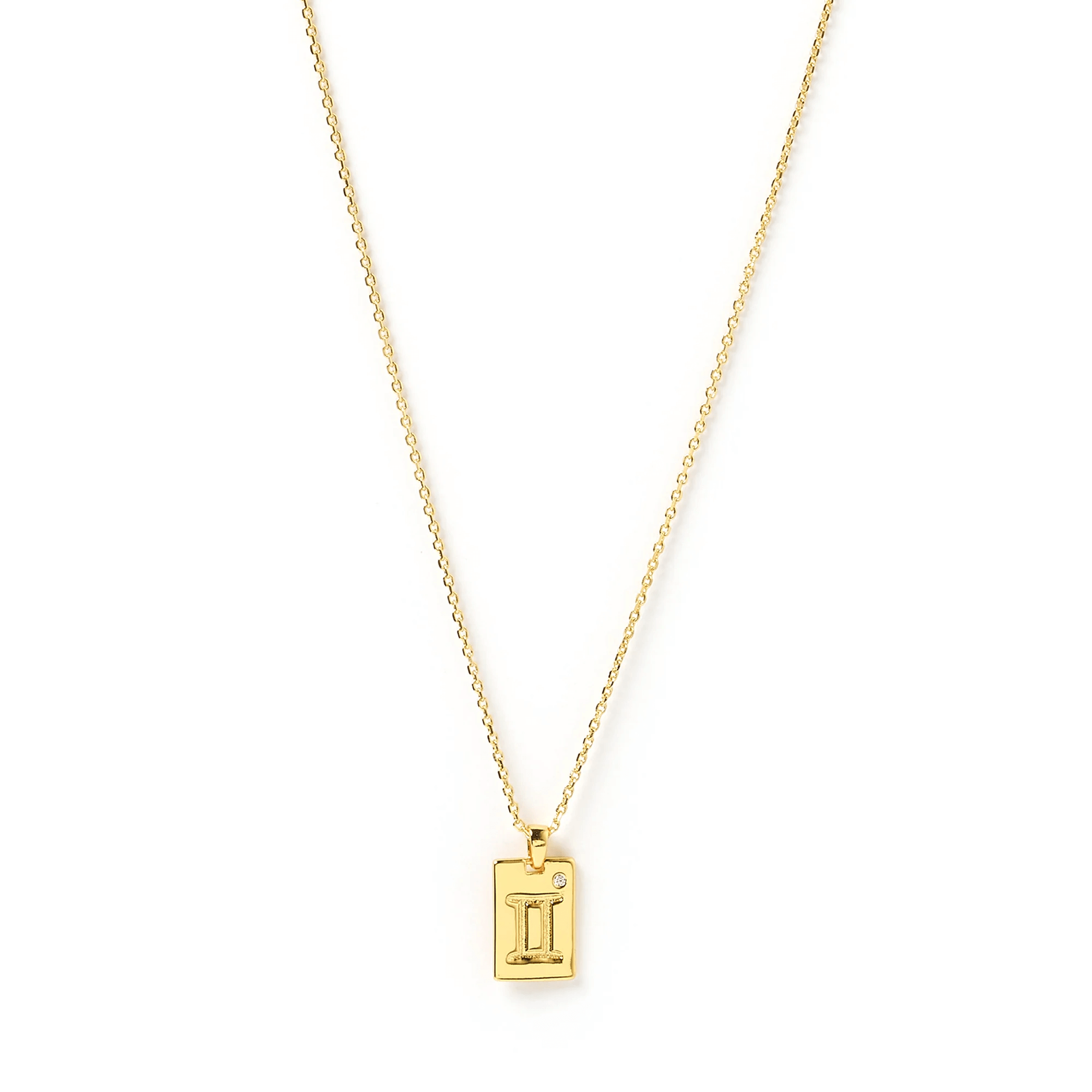 Zodiac Gold Tag Necklace