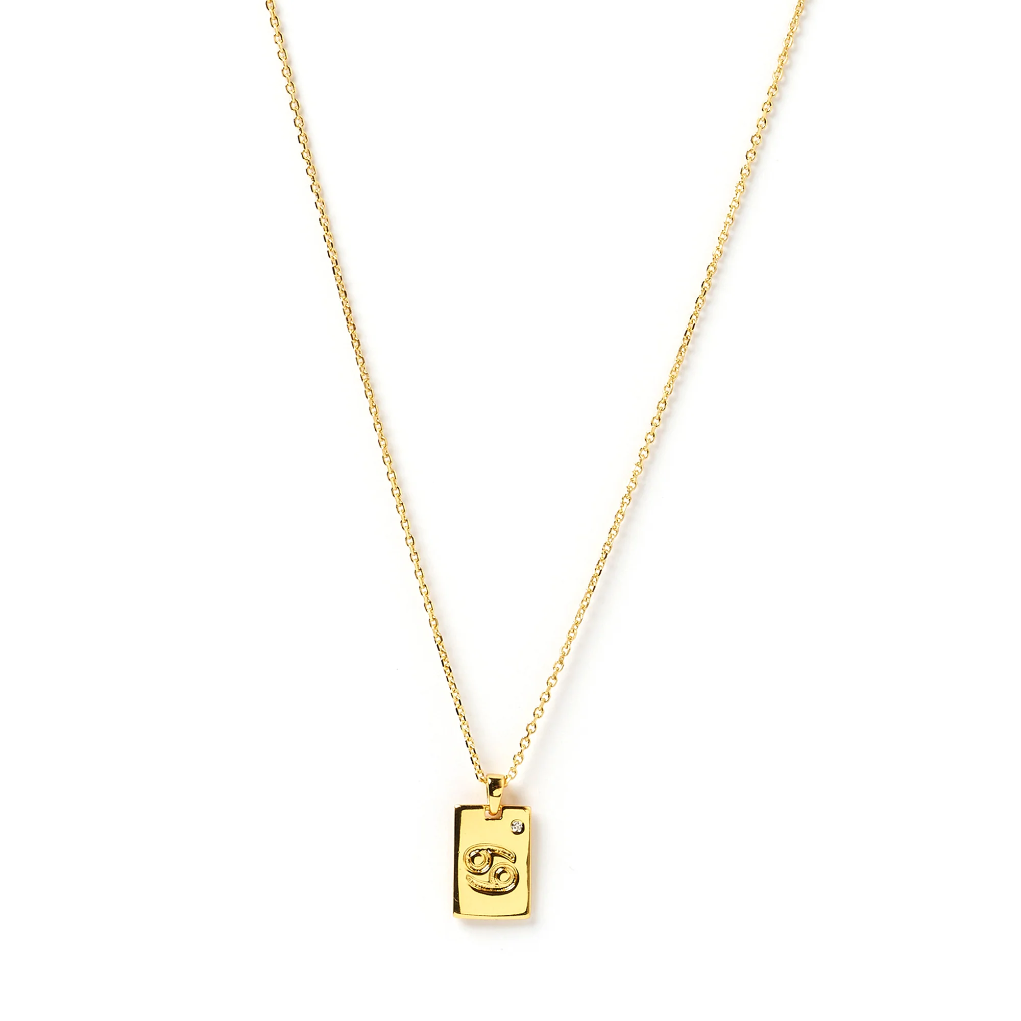 Zodiac Gold Tag Necklace