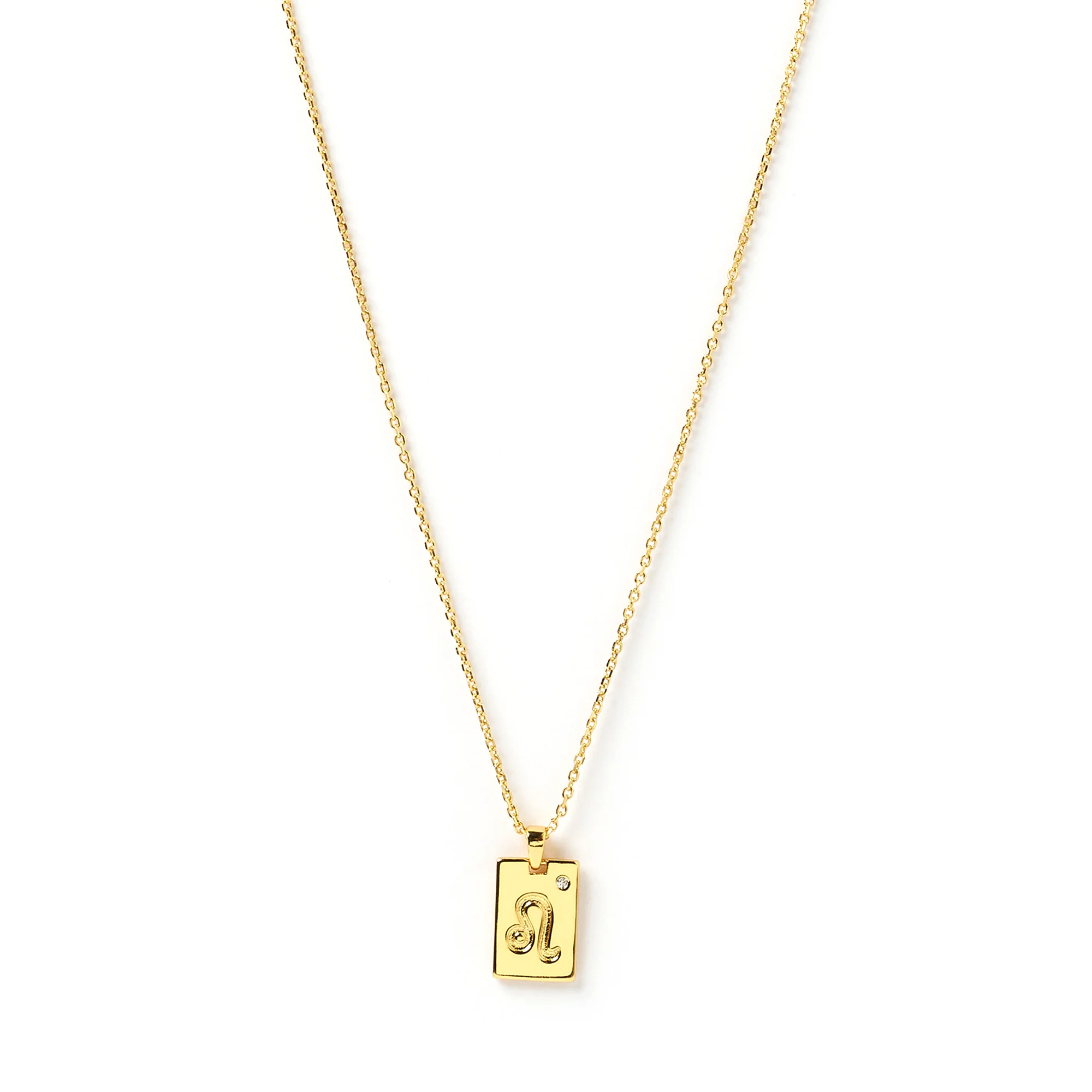 Zodiac Gold Tag Necklace