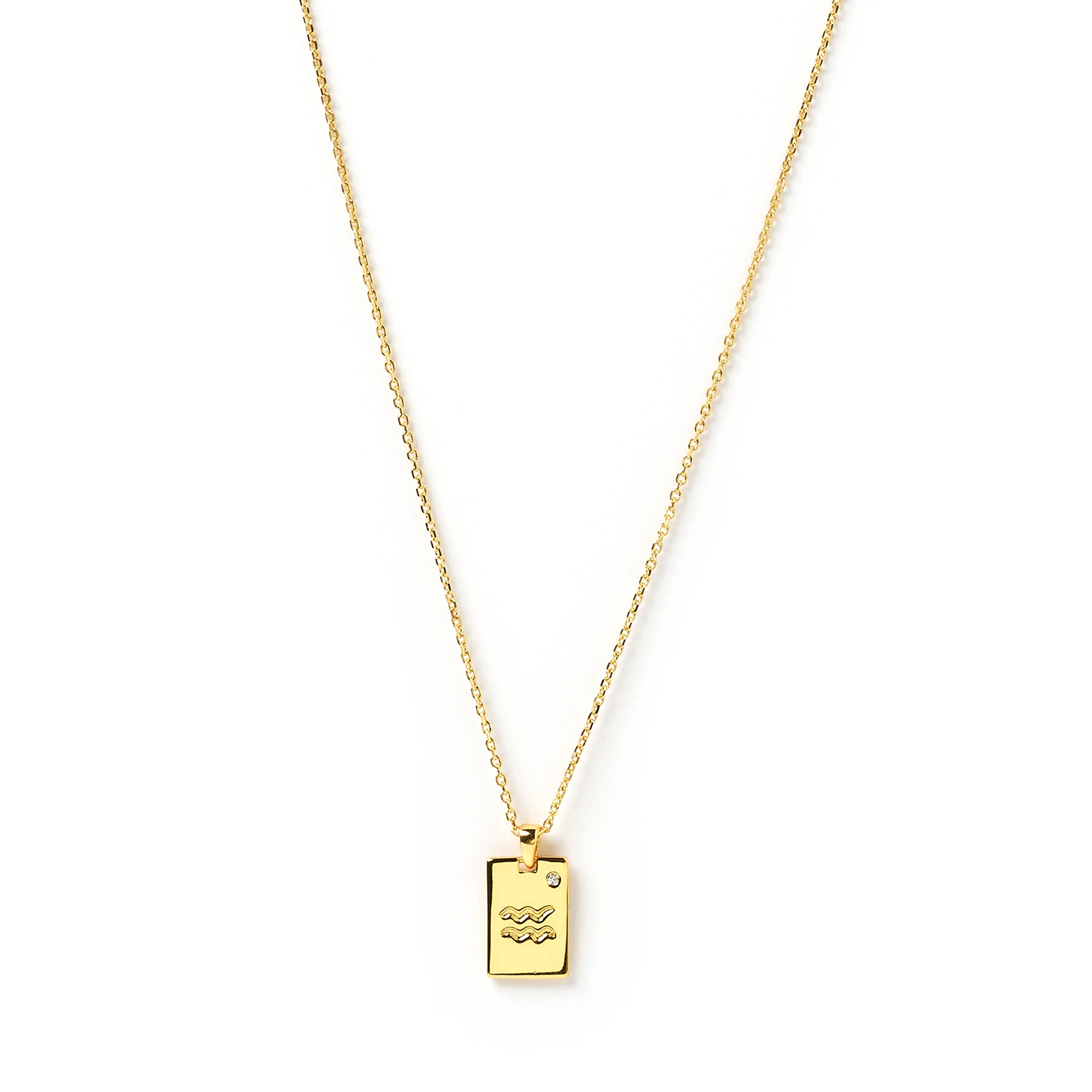 Zodiac Gold Tag Necklace