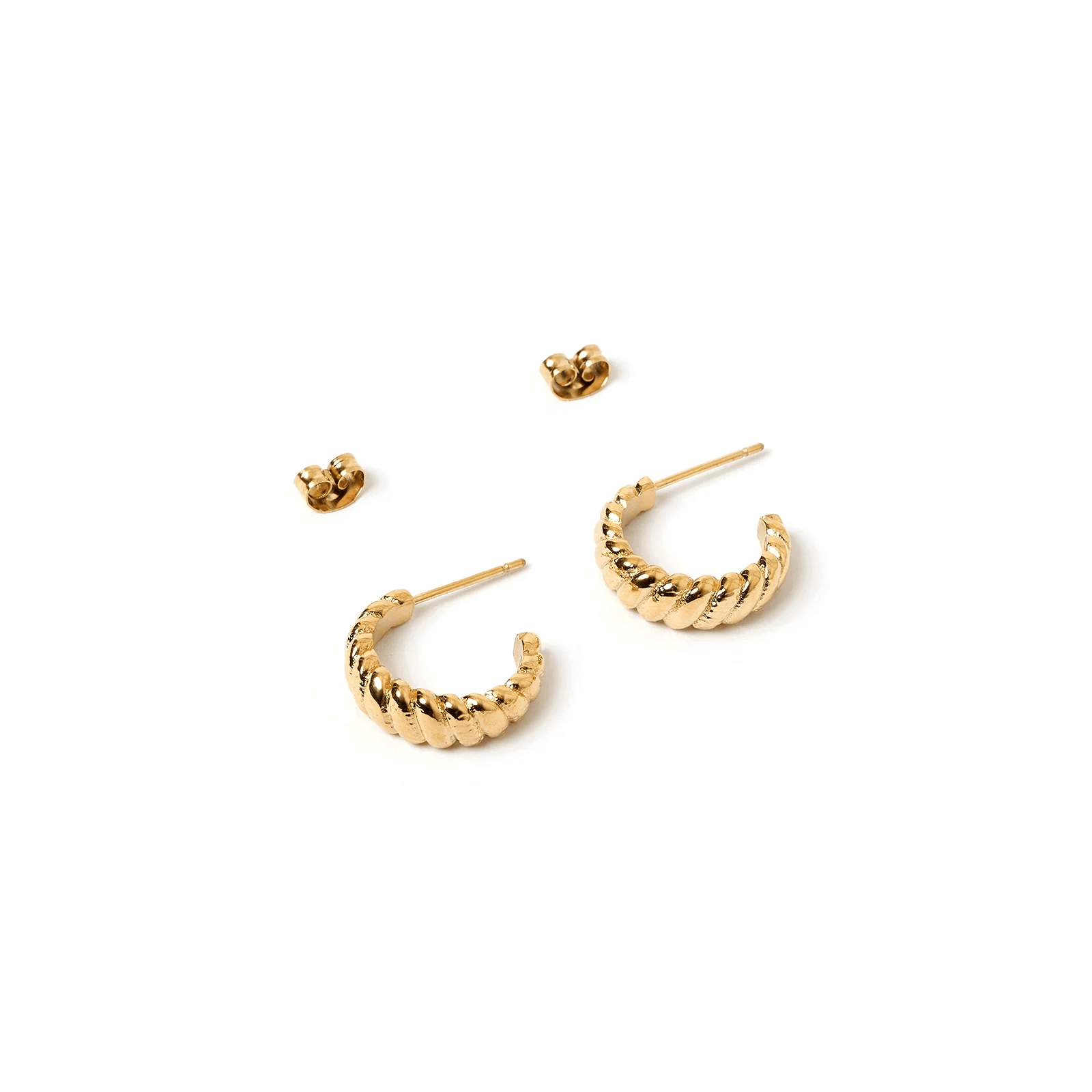 A pair of gold earrings