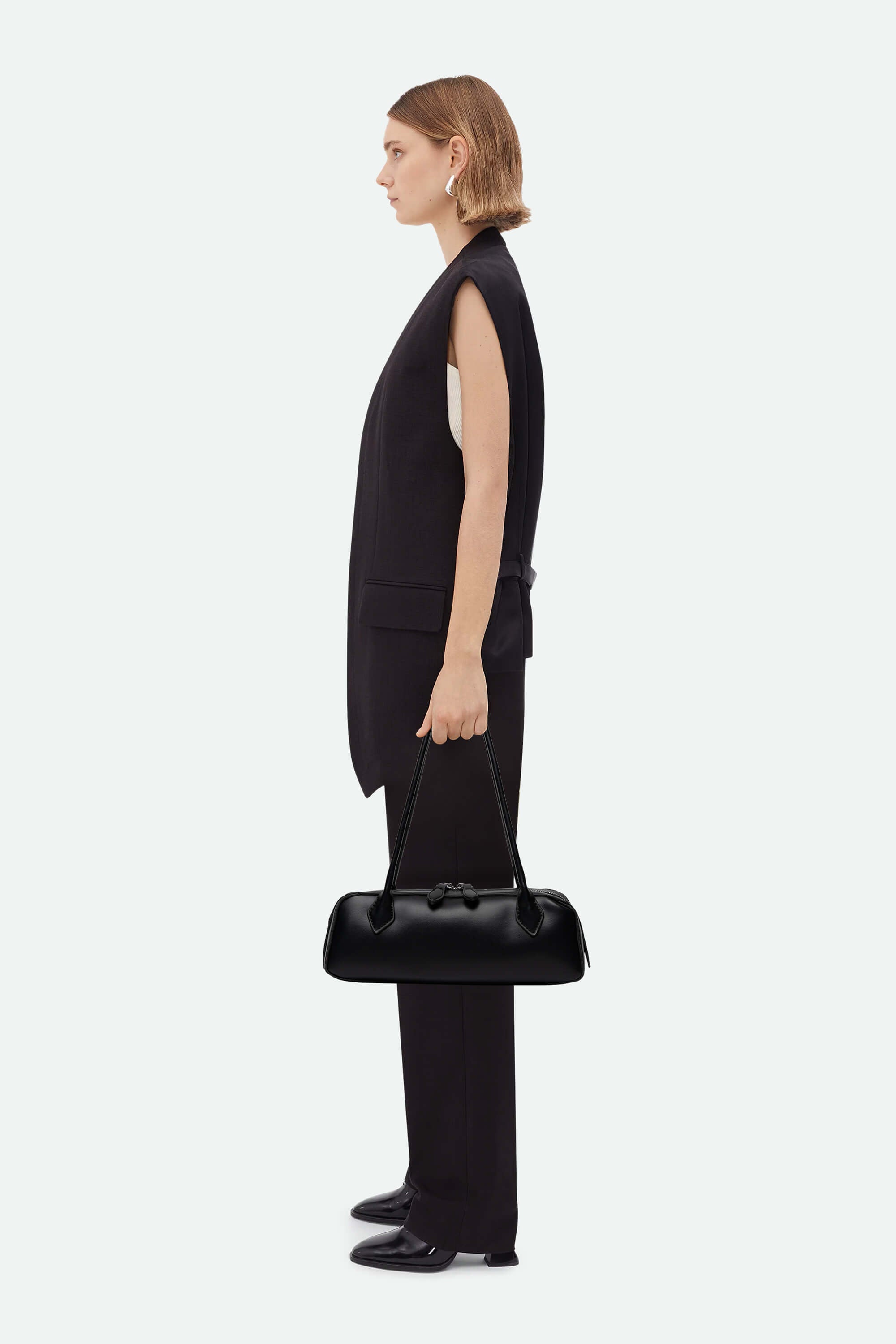 Medium Shoulder Bag (Alaïa Le Teckel) On Model