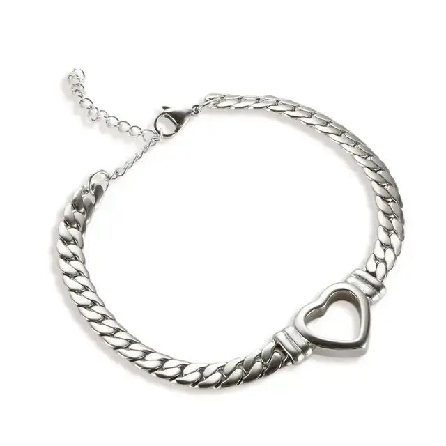 Figaro chain bracelet silver