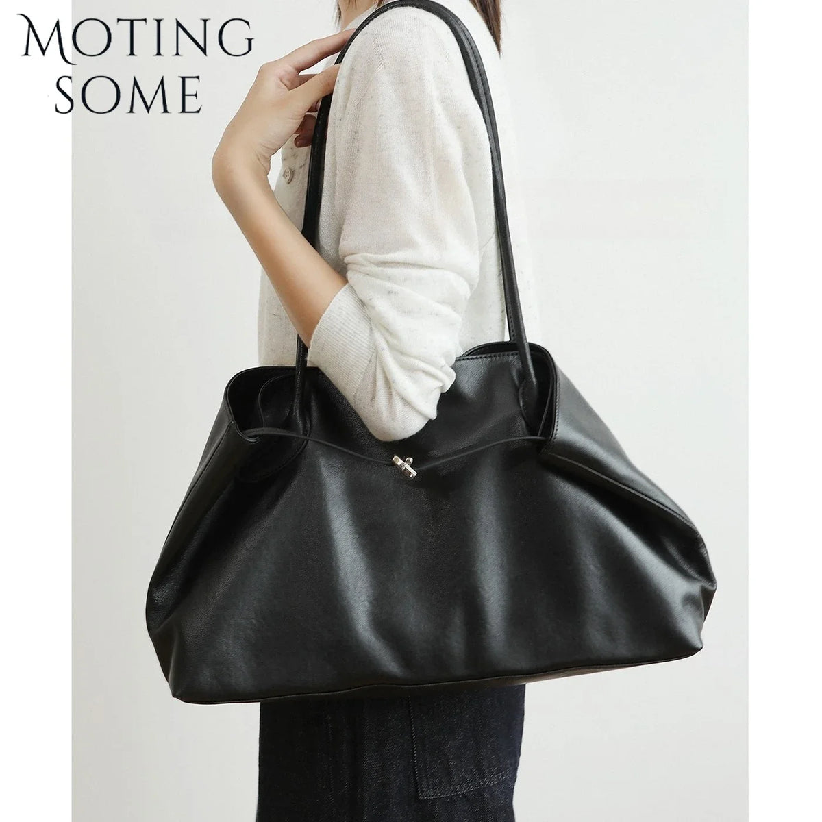 Valentina Nido tote in Coffee, detail