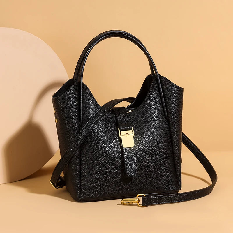 Valentina Muschio tote in Khaki, front view