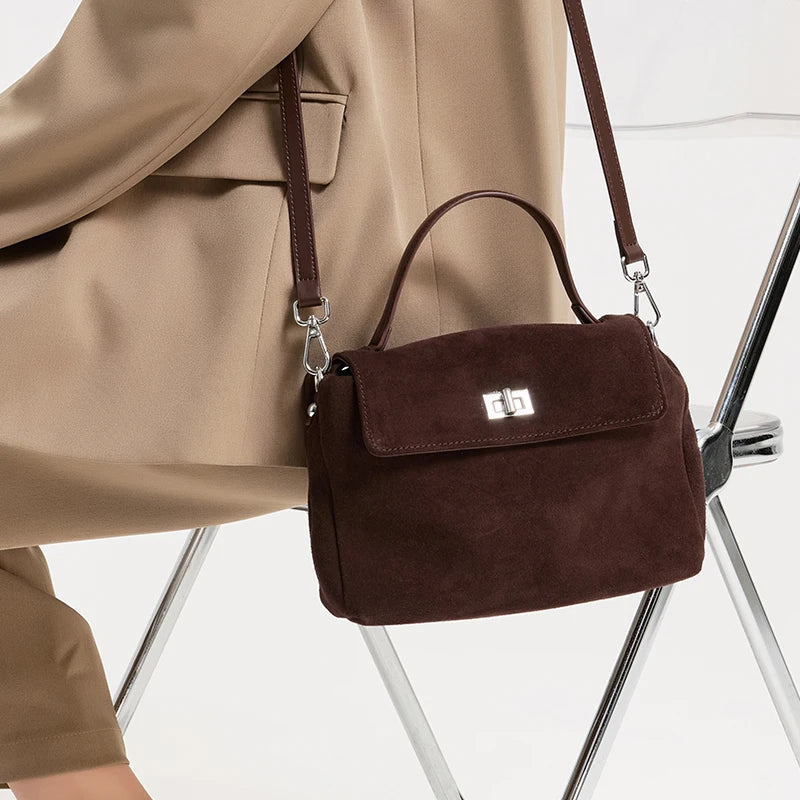 Valentina Nova suede shoulder bag