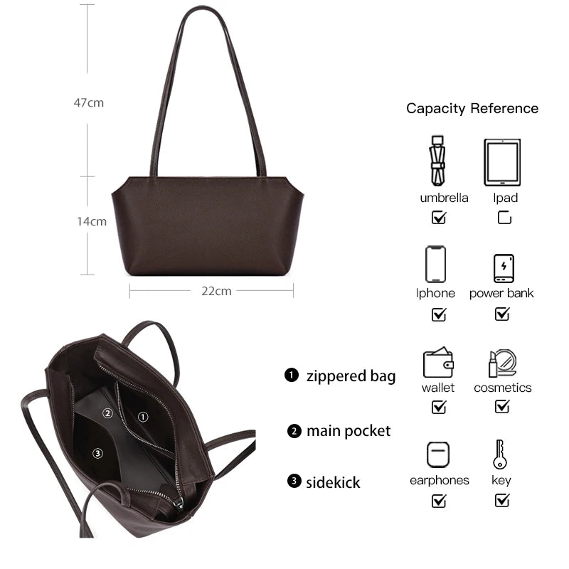 Valentina Capri tote in Black, interior