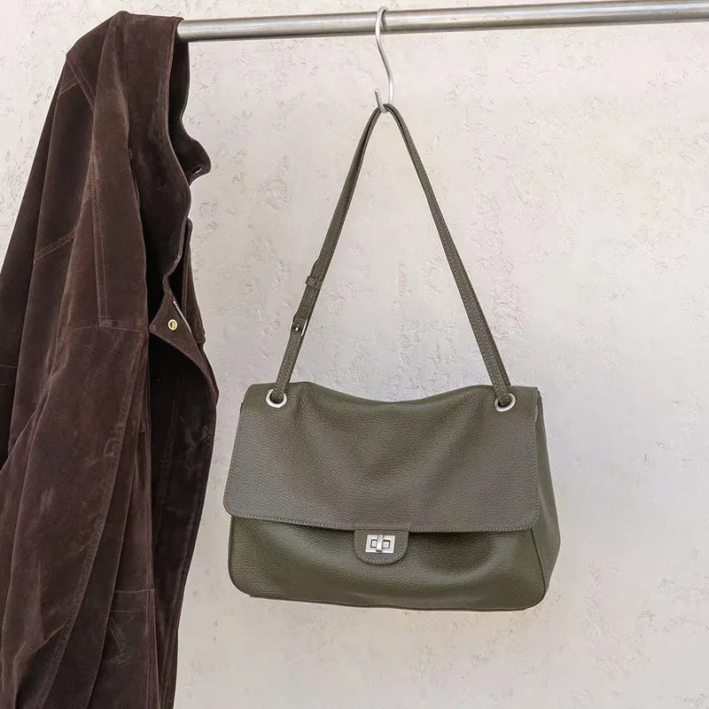 Valentina Brio Small tote in Army Green