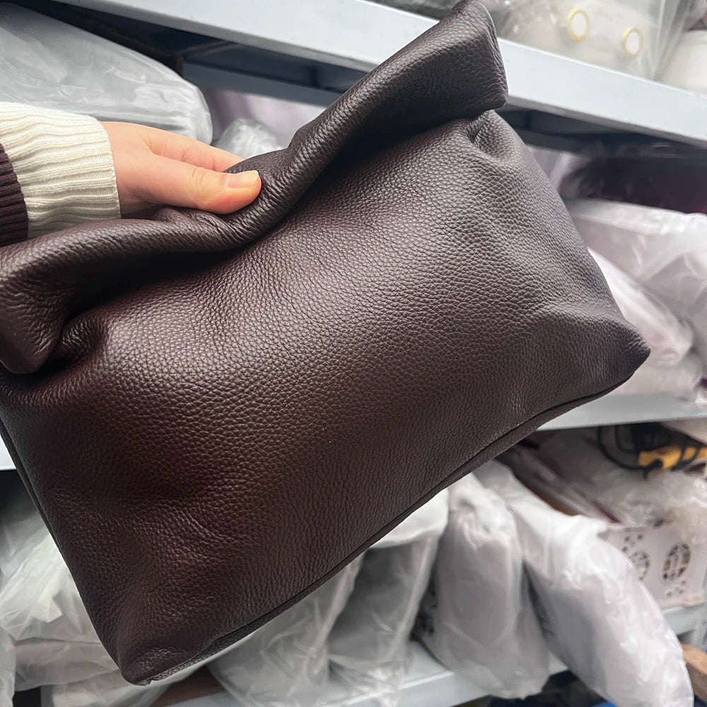 Valentina Lido top-handle bag in Coffee