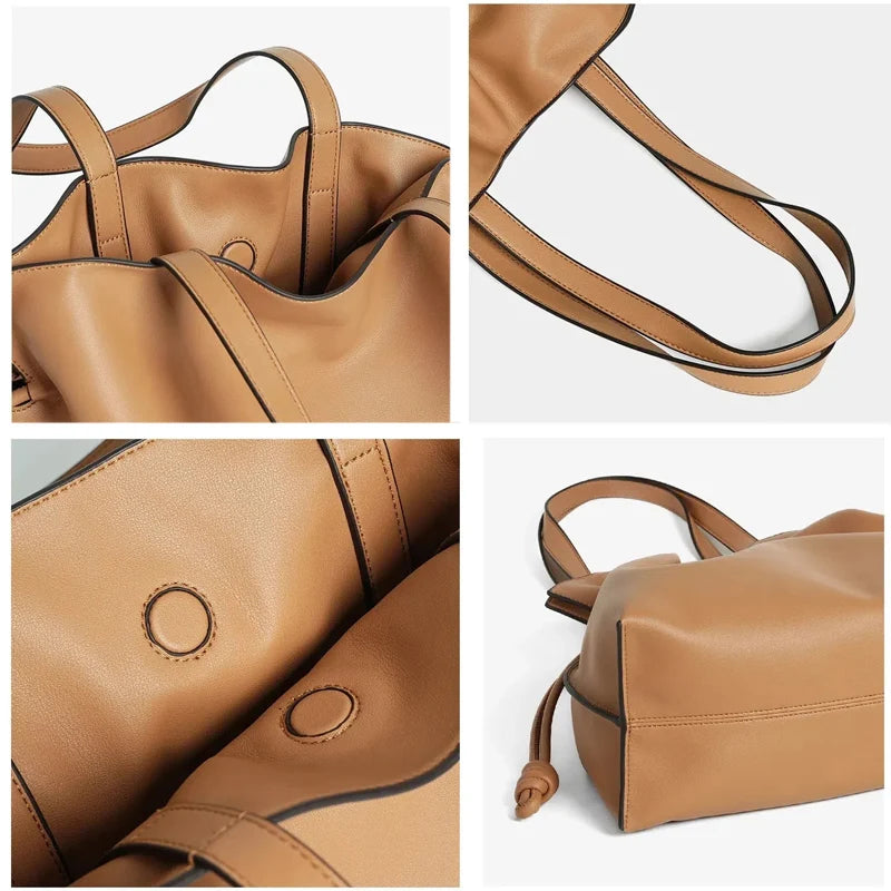 Valentina Mira bucket bag in Ivory, interior