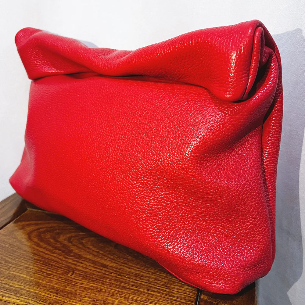 Valentina Lido top-handle bag in Red